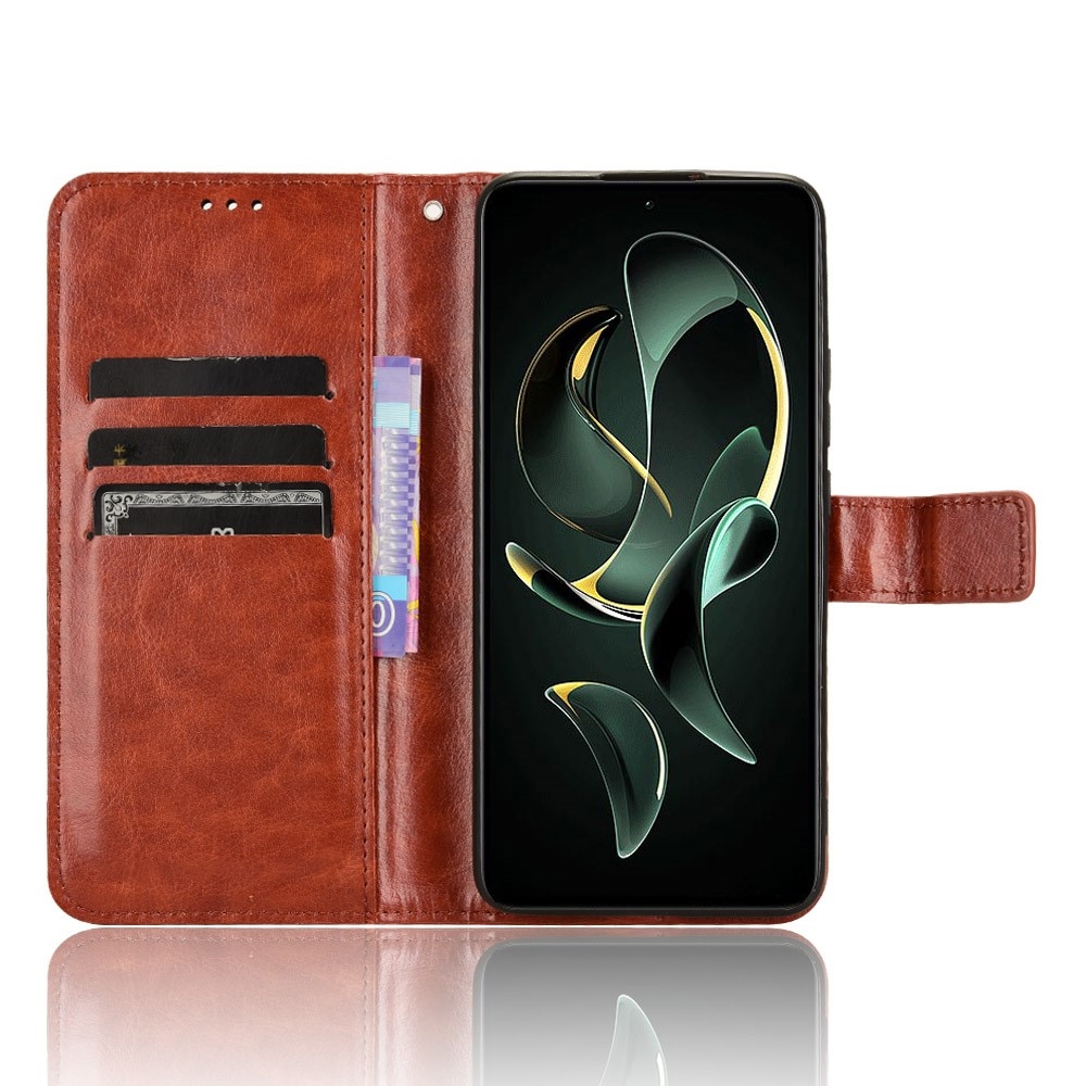 Crazy knížkové pouzdro na Xiaomi 13T/13T Pro - hnědé