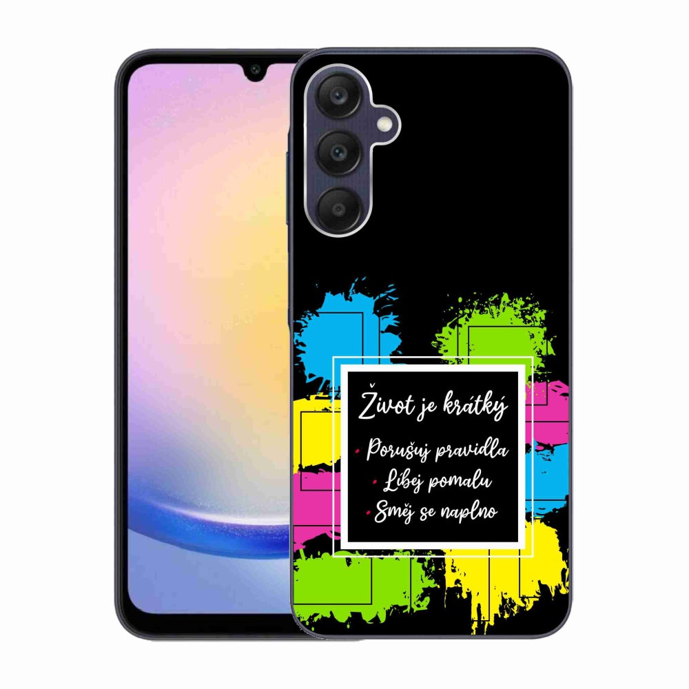 Gelový kryt mmCase na Samsung Galaxy A25 5G - citát 5 černé pozadí