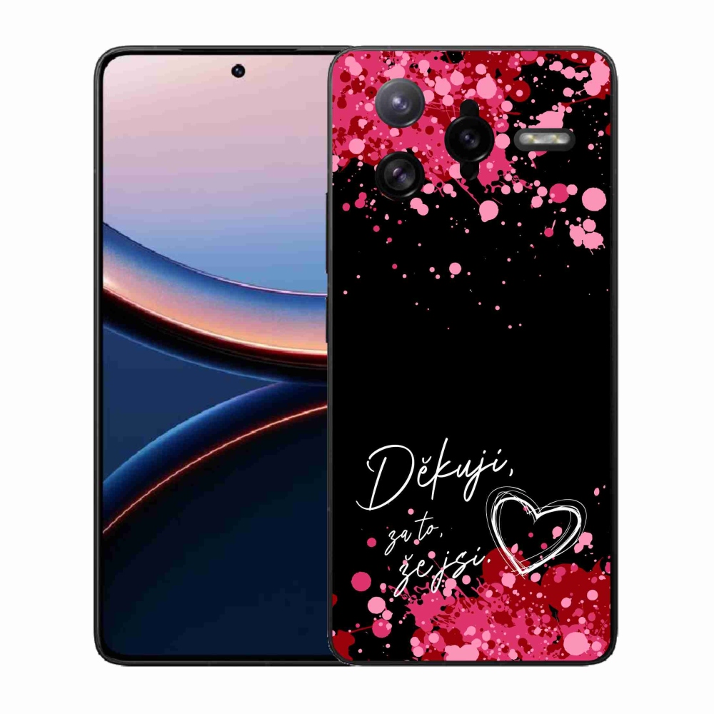 Gelový kryt mmCase na Xiaomi Poco F7 Ultra - zamilovaný text 2 černé pozadí