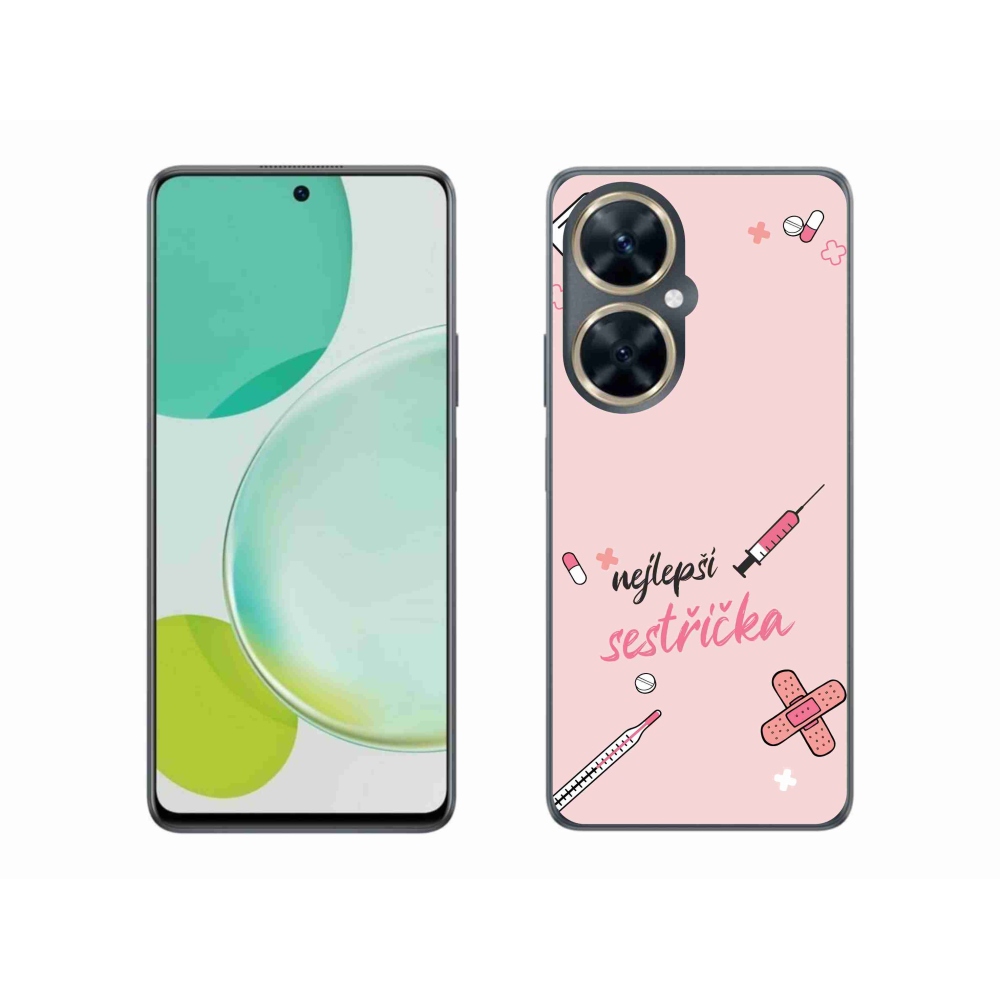Gelový kryt mmCase na Huawei Nova 11i - nejlepší sestřička růžové pozadí