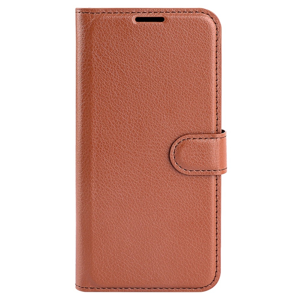 Litchi knížkové pouzdro na Xiaomi Redmi A3 - hnědé