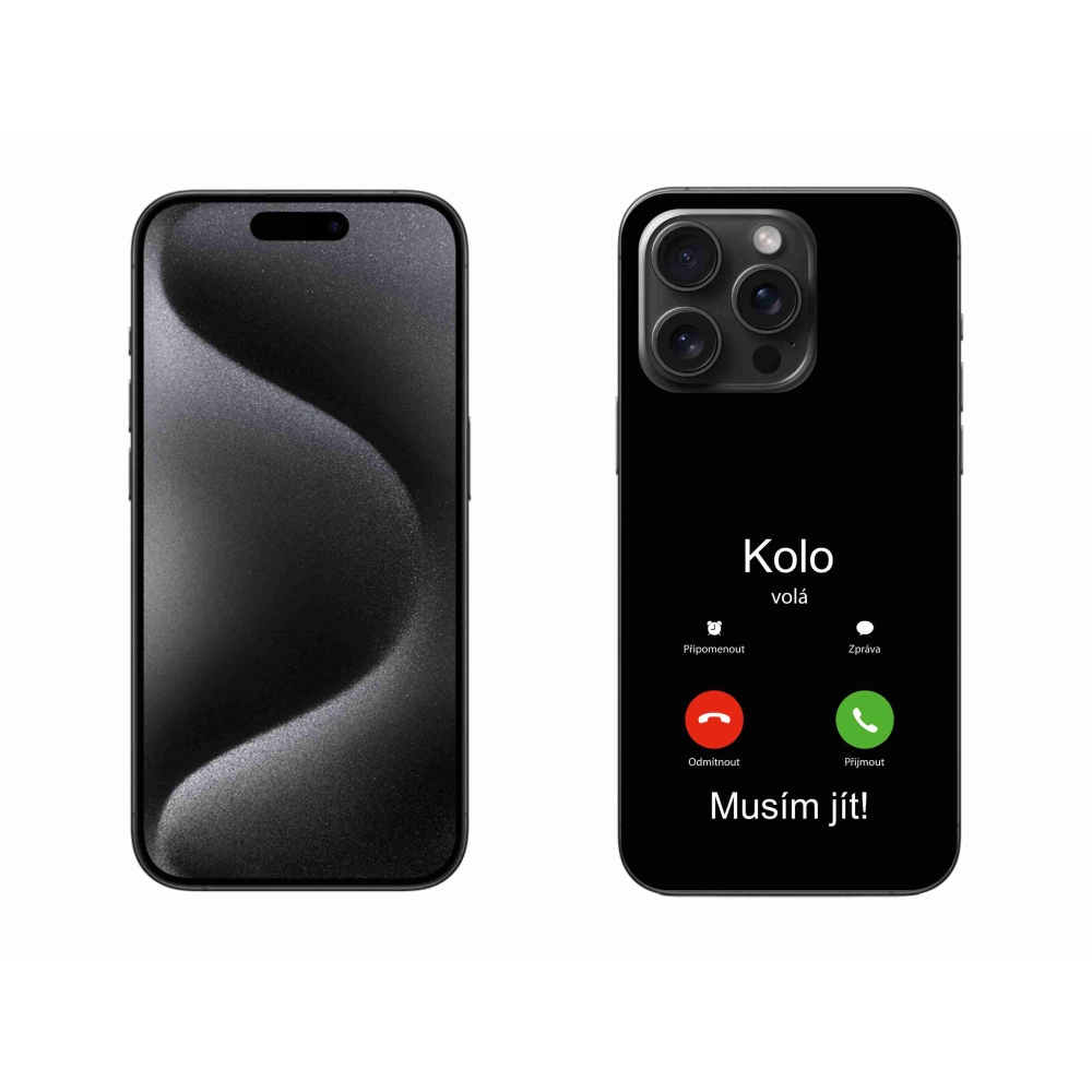 Gelový kryt mmCase na iPhone 15 Pro Max - kolo volá černé pozadí
