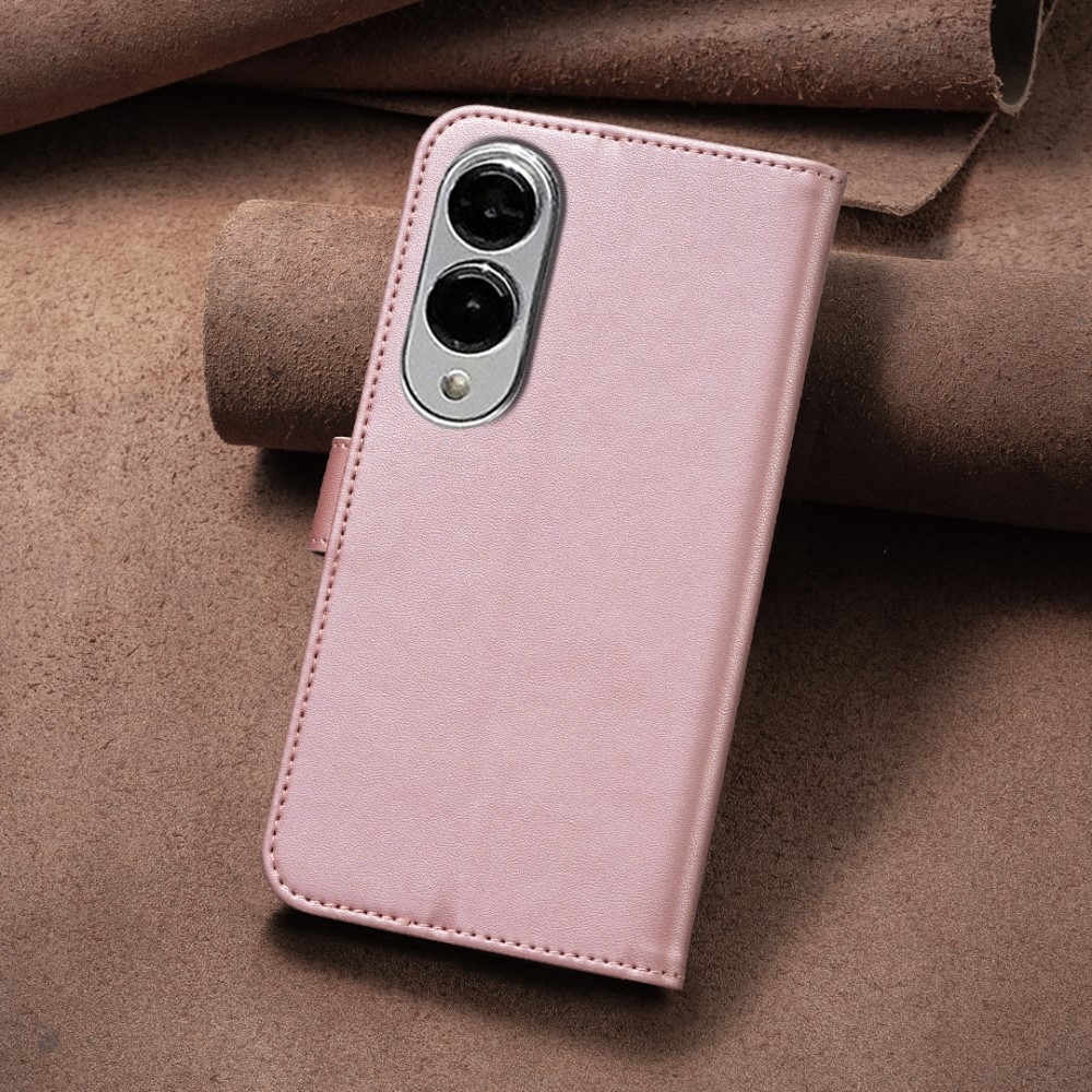 Clover knížkové pouzdro na Samsung Galaxy S25 Edge - růžovozlaté