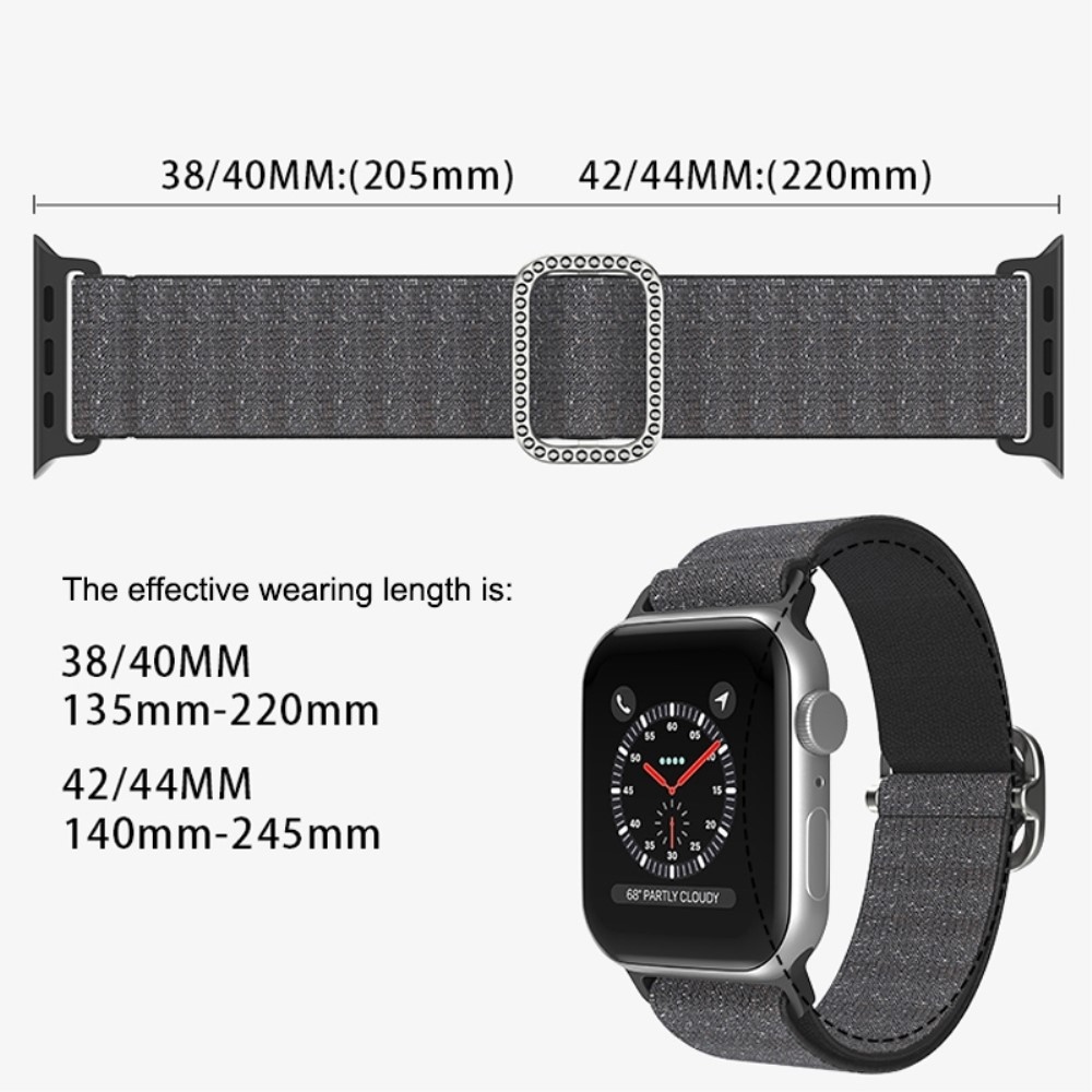 Decor nylonový řemínek na Apple Watch Ultra/Ultra 2 49mm/SE/SE 2022/2023 44mm/9/8/7 45mm/6/5/4 44mm/3/2/1 42 mm - černý
