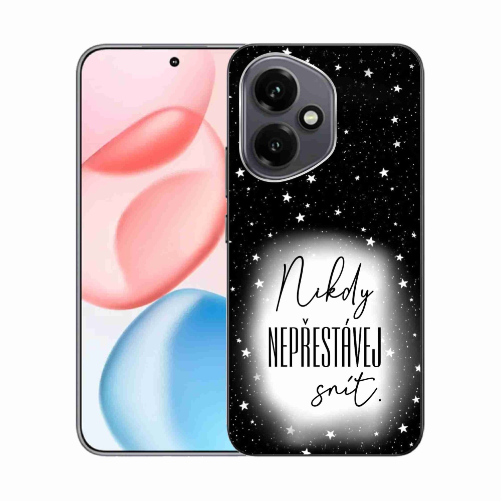 Gelový kryt mmCase na Honor 400 - citát 1 bíločerné pozadí