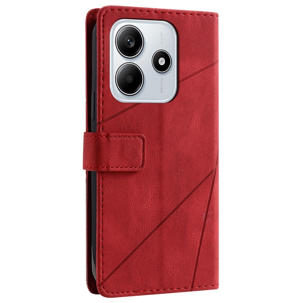Lines knížkové pouzdro na Xiaomi Redmi Note 14 5G - červené