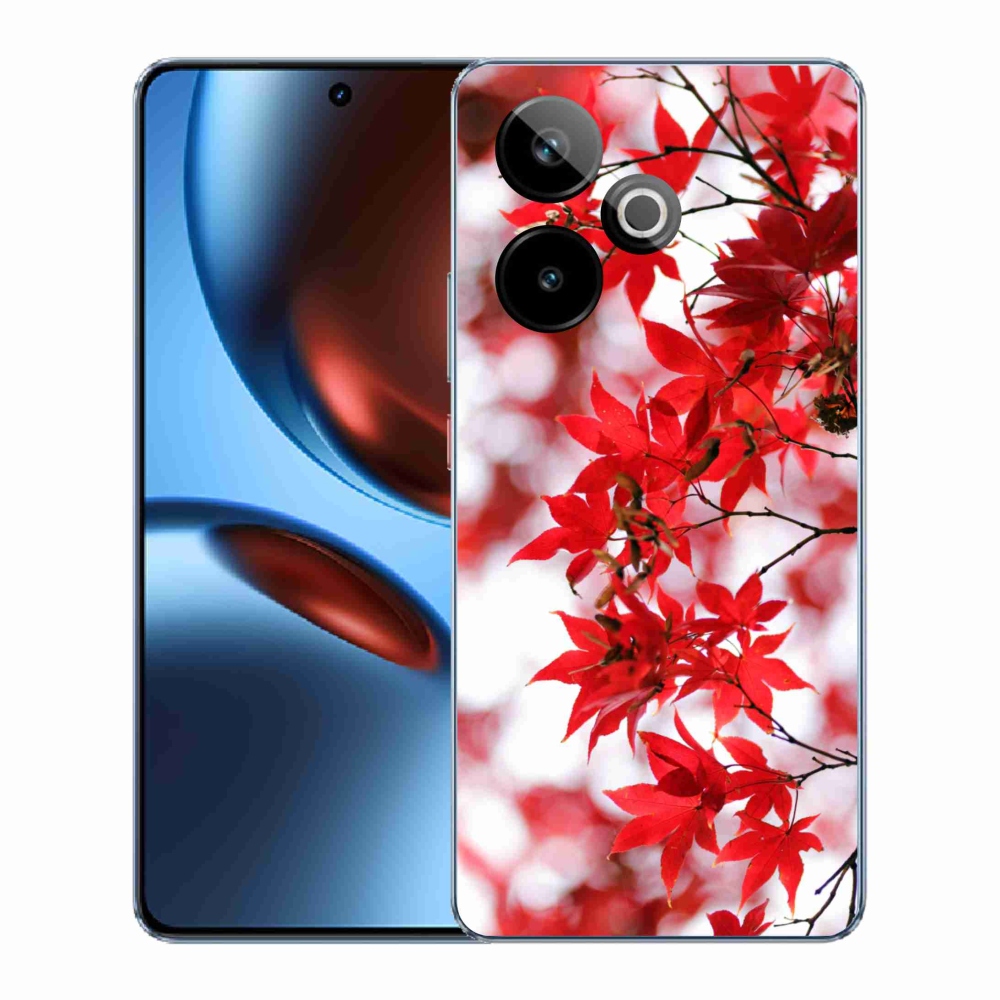 Gelový kryt mmCase na Realme GT 7 5G/GT 7T 5G - červené listy