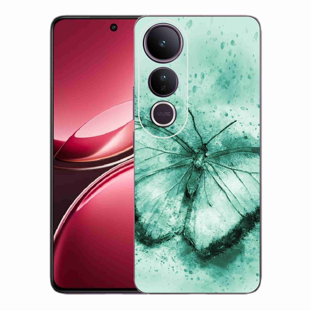 Gelový kryt mmCase na Vivo V50 Lite 4G/5G - zelený motýl