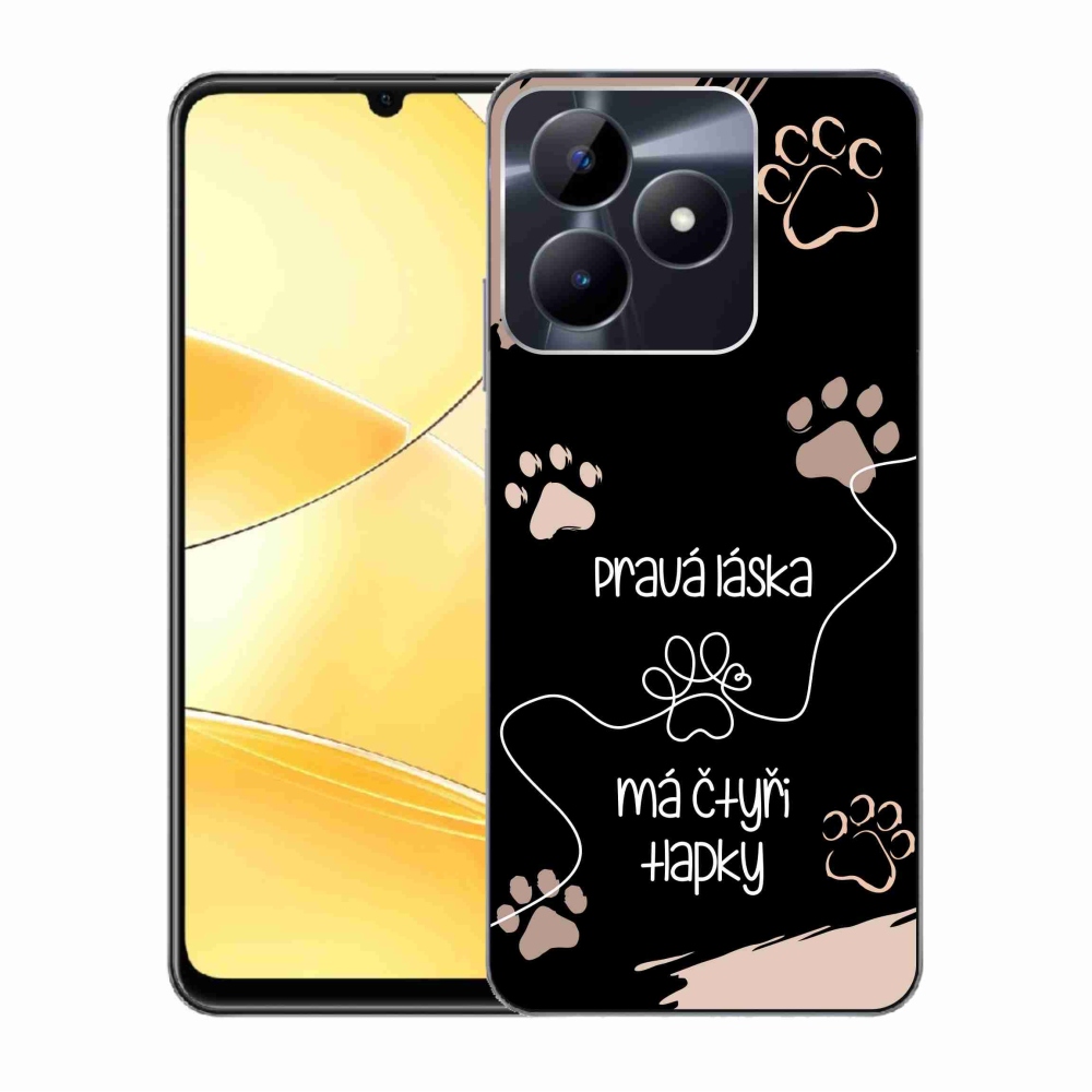 Gelový kryt mmCase na Realme C51/C53 - psí motiv 1 černé pozadí