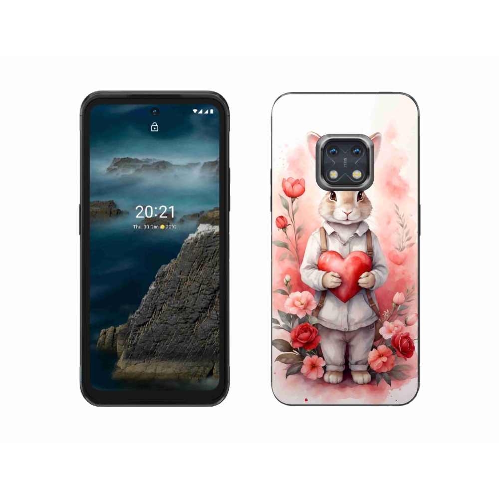 Gelový kryt mmCase na Nokia XR20 - zajíc se srdíčkem