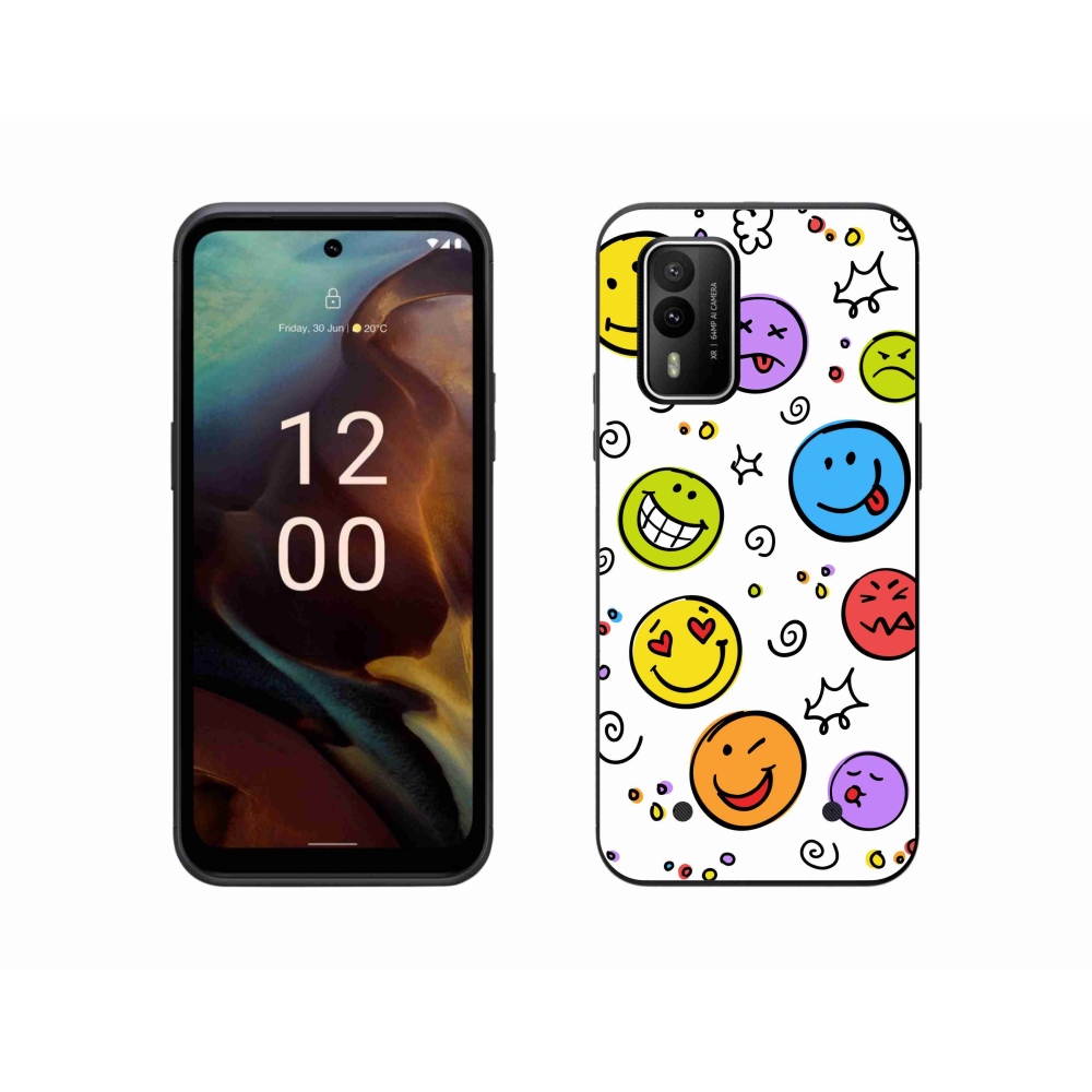 Gelový kryt mmCase na Nokia XR21 - smajlíci