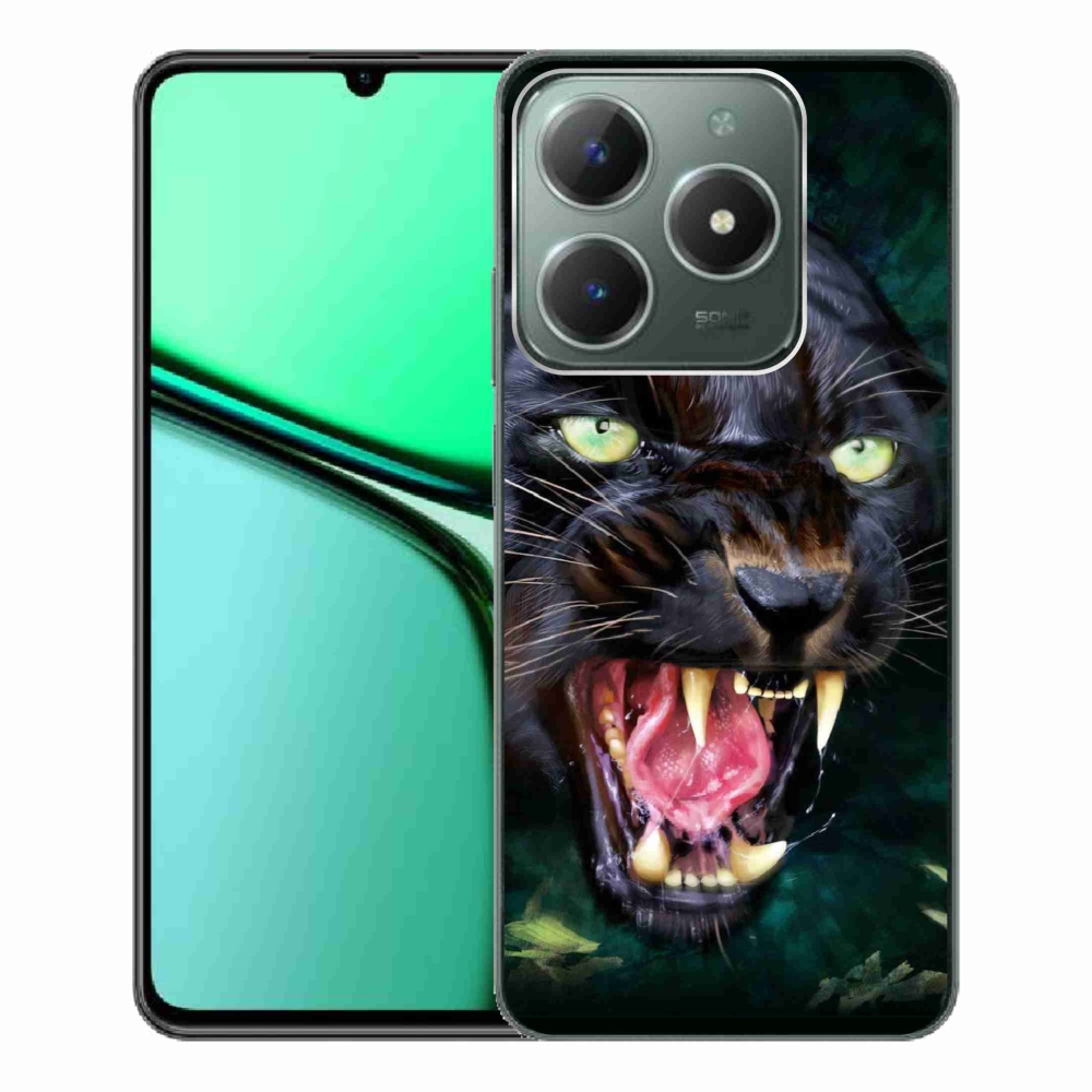 Gelový kryt mmCase na Realme C61 - rozzuřený černý panter
