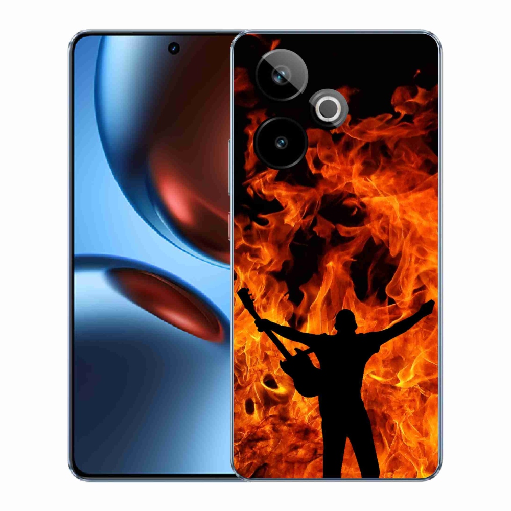 Gelový kryt mmCase na Realme GT 7 5G/GT 7T 5G - muzikant a oheň