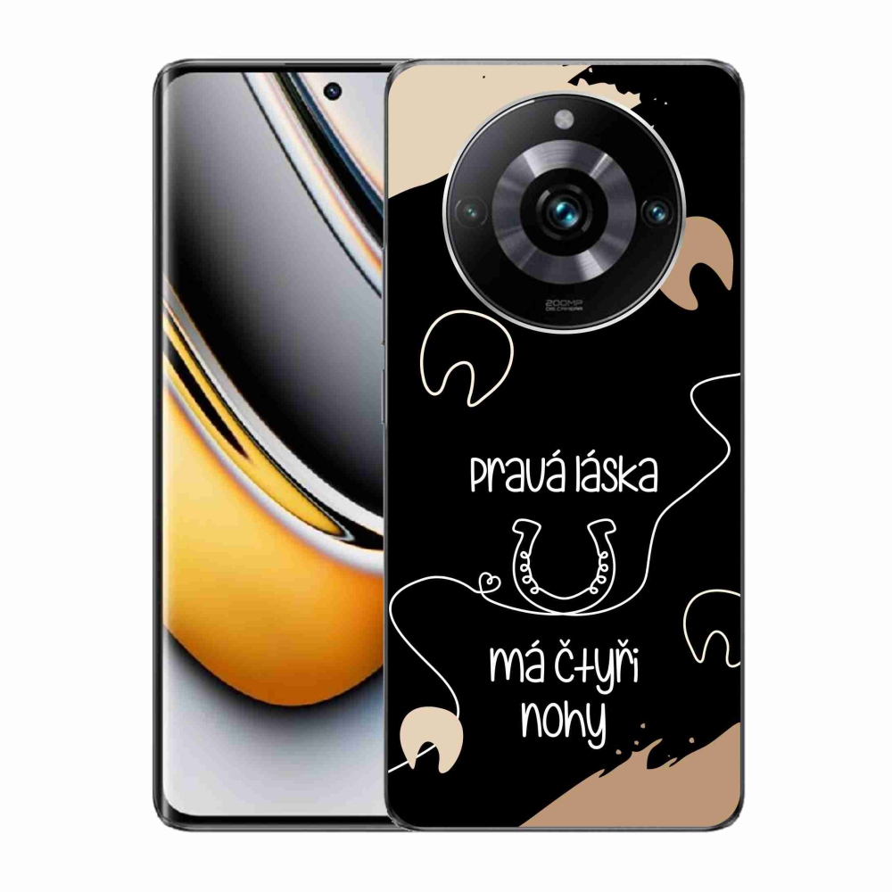 Gelový kryt mmCase na Realme 11 Pro/11 Pro+ - koňský motiv černé pozadí