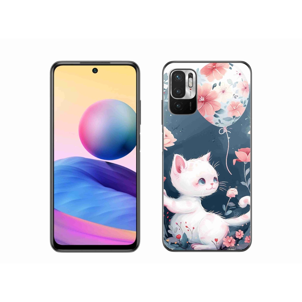 Gelový kryt mmCase na Xiaomi Poco M3 Pro/5G - kotě s balónkem