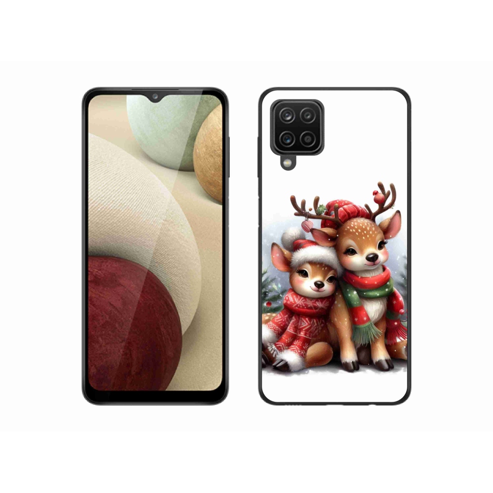 Gelový kryt mmCase na Samsung Galaxy A12 - vánoční sobi