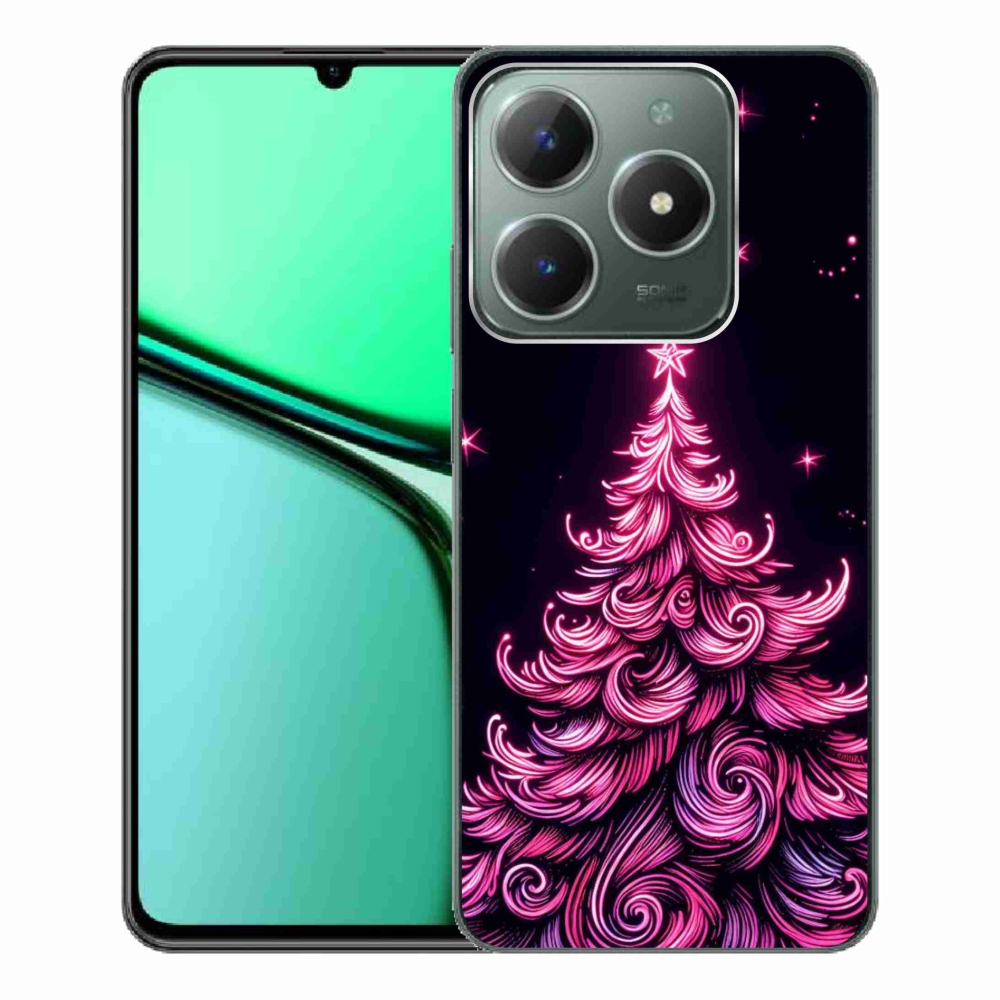 Gelový kryt mmCase na Realme C61 - neonový vánoční stromek 2