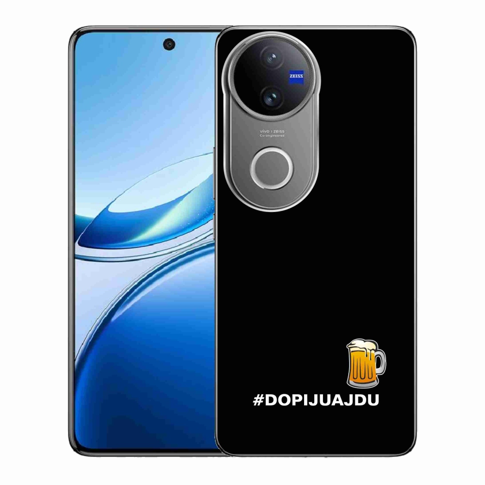 Gelový kryt mmCase na Vivo V50 5G - pivní motiv 1 černé pozadí
