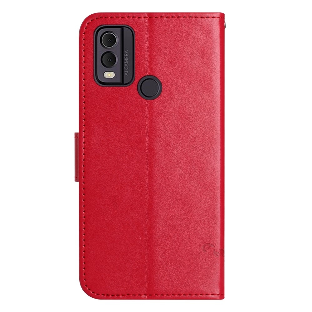 Flower knížkové pouzdro na Nokia C22 - červené
