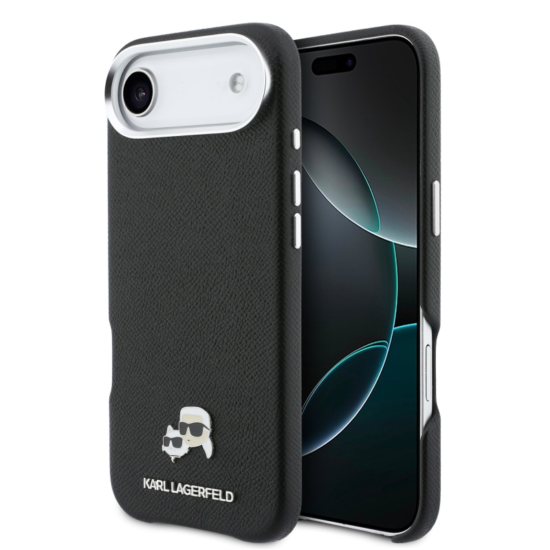 Karl Lagerfeld PU Karl and Choupette Heads Pins MagSafe Zadní Kryt pro iPhone Air Black