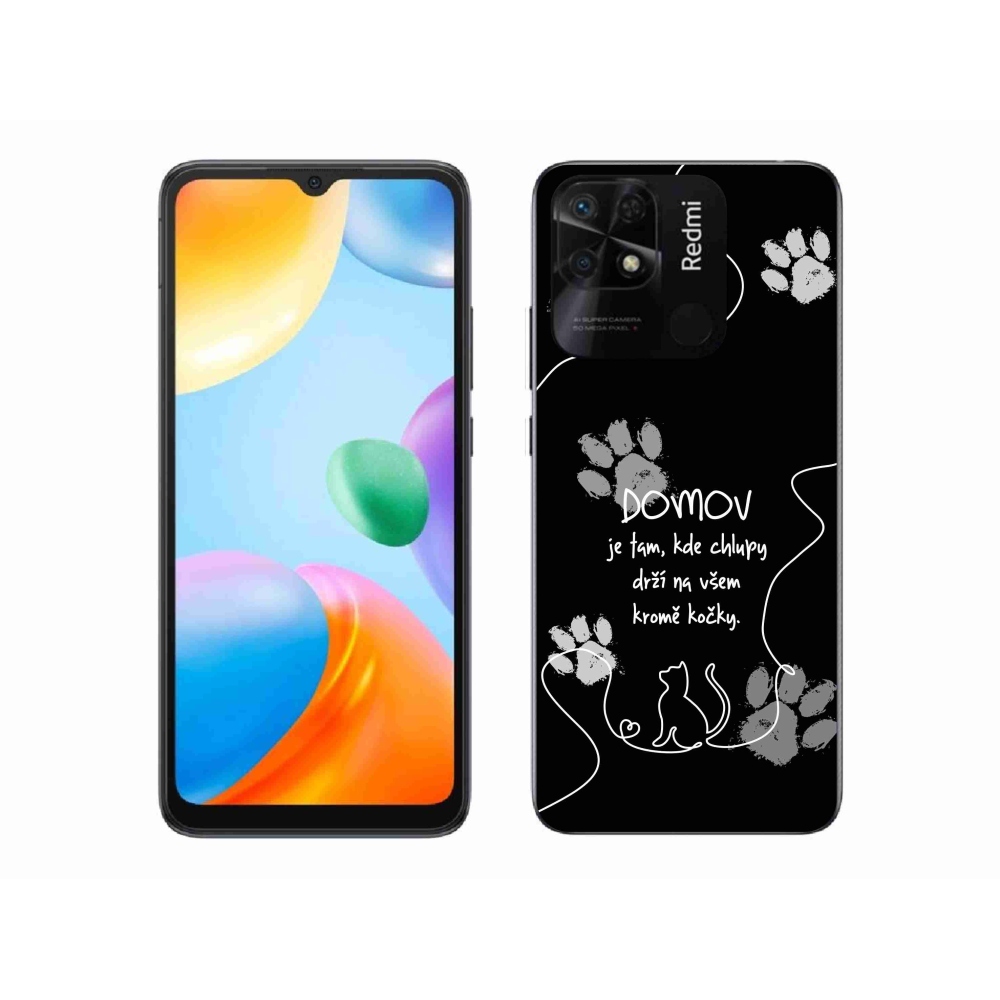 Gelový kryt mmCase na Xiaomi Redmi 10C - kočičí motiv černé pozadí