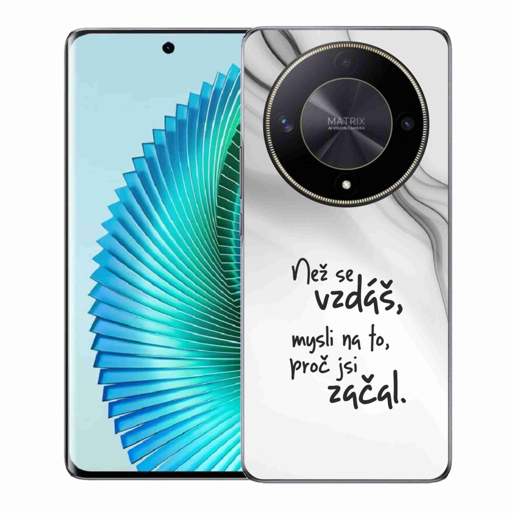 Gelový kryt mmCase na Honor Magic 6 Lite 5G - citát 2 bílé pozadí