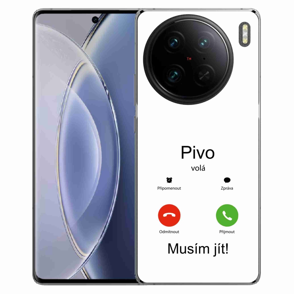 Gelový kryt mmCase na Vivo X90 Pro - pivo volá bílé pozadí