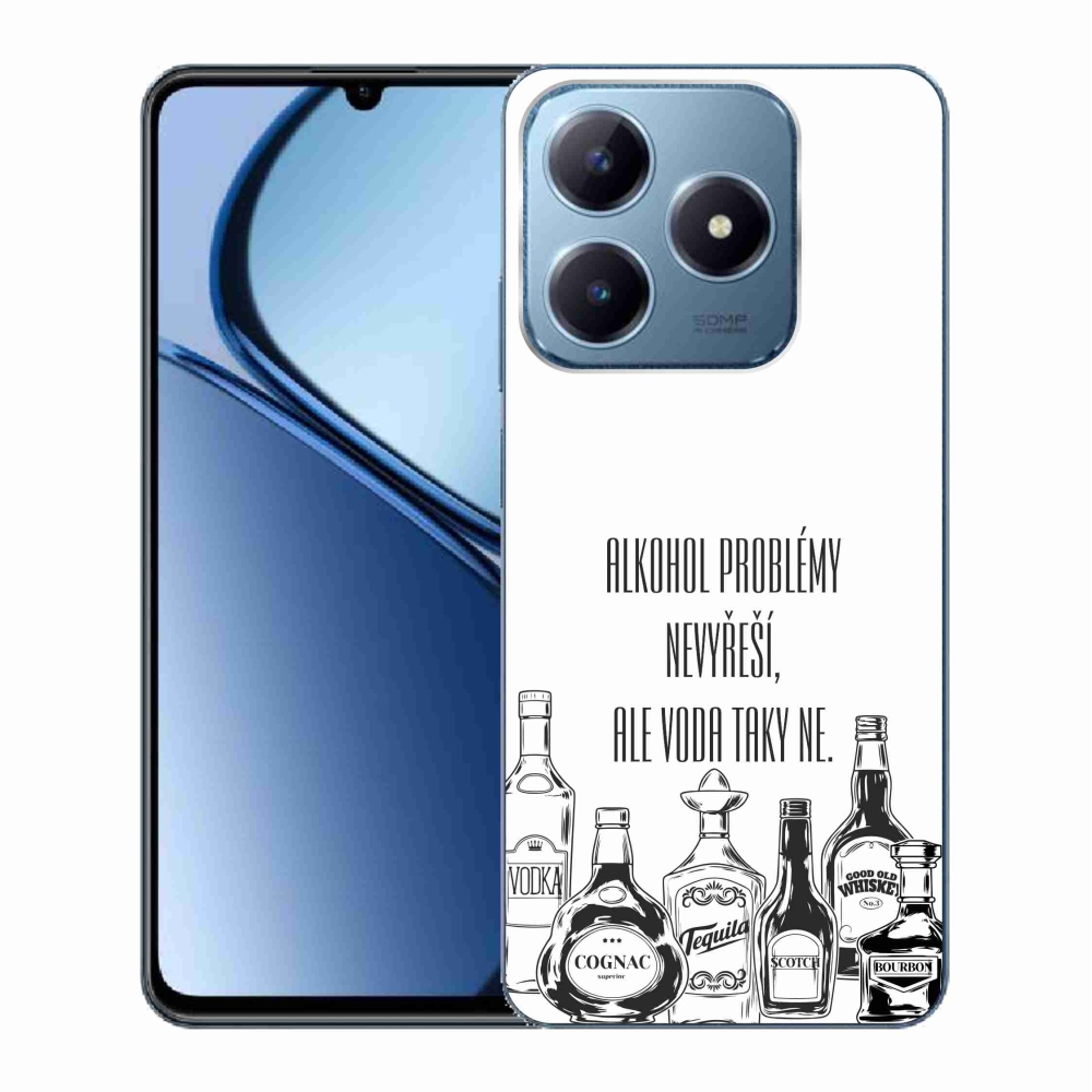 Gelový kryt mmCase na Realme C63 - vtipný text bílé pozadí