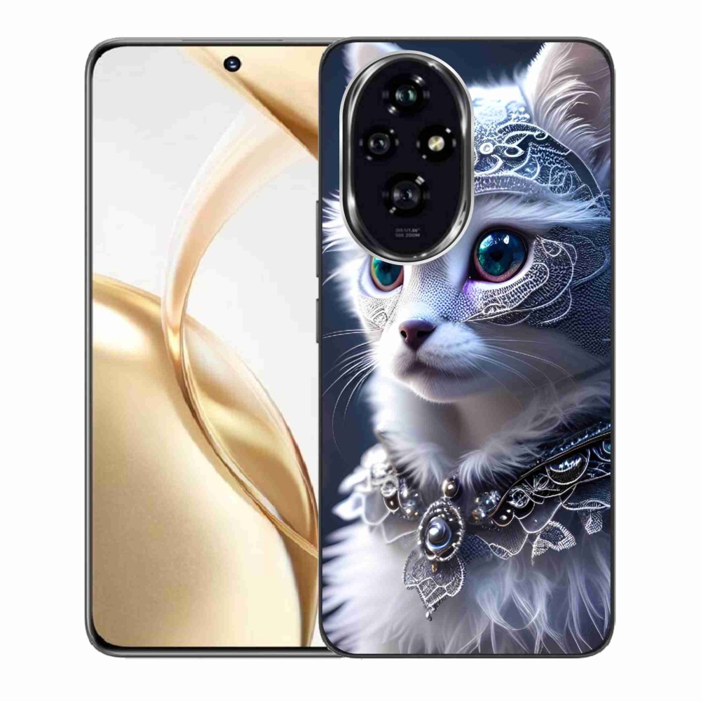 Gelový kryt mmCase na Honor 200 5G - bílá kočka