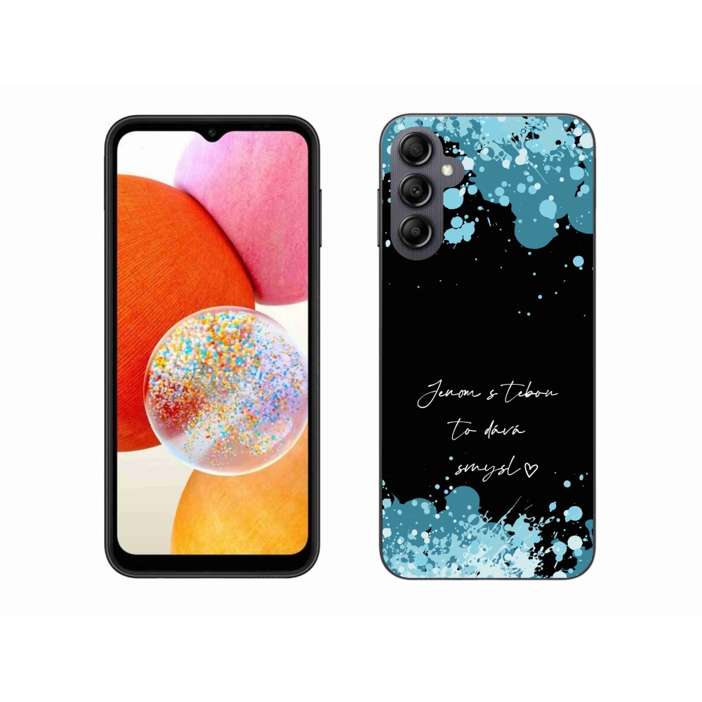 Gelový kryt mmCase na Samsung Galaxy A14 4G/5G - zamilovaný text černé pozadí