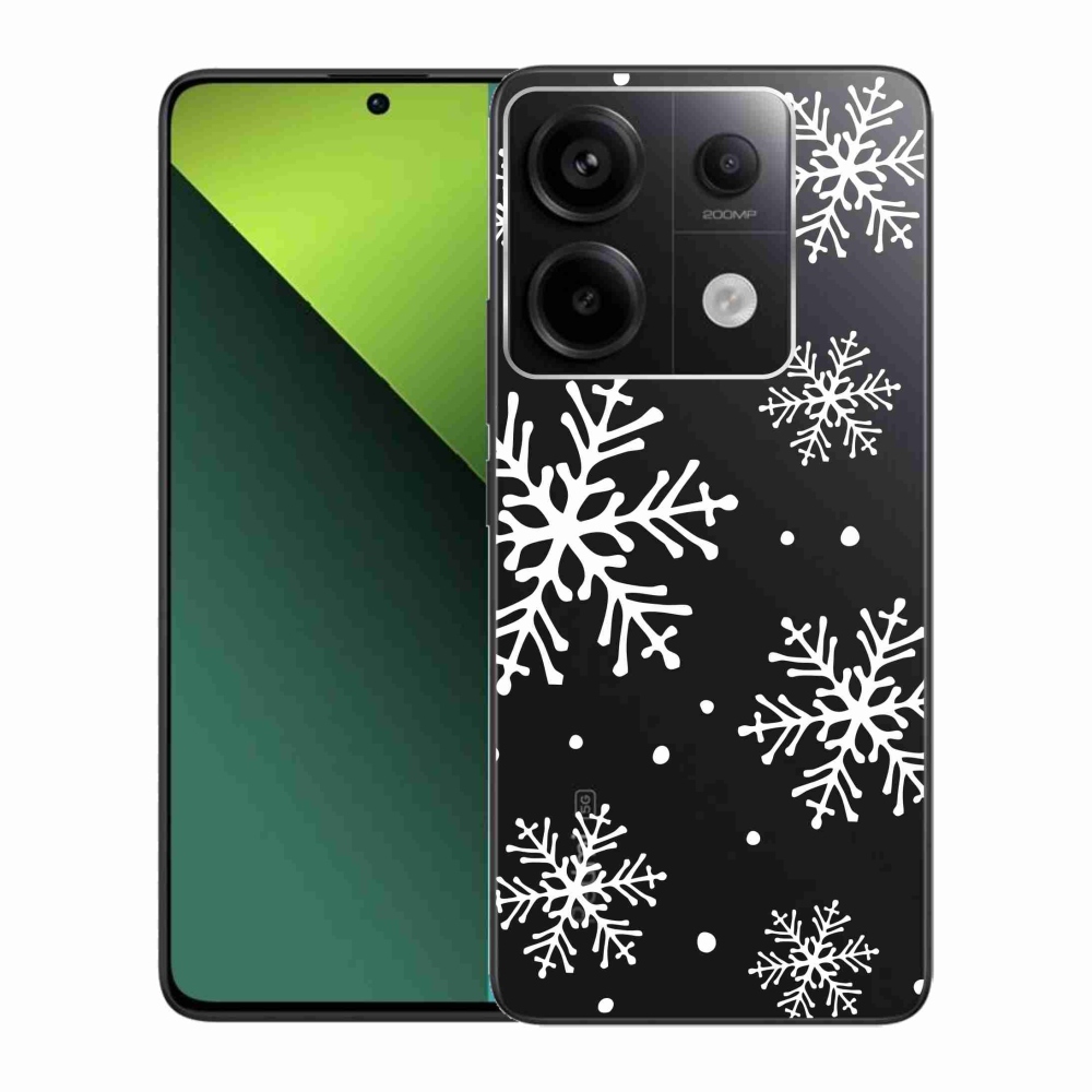 Gelový kryt mmCase na Xiaomi Redmi Note 13 Pro 5G/Poco X6 5G - bílé vločky na průhledném pozadí