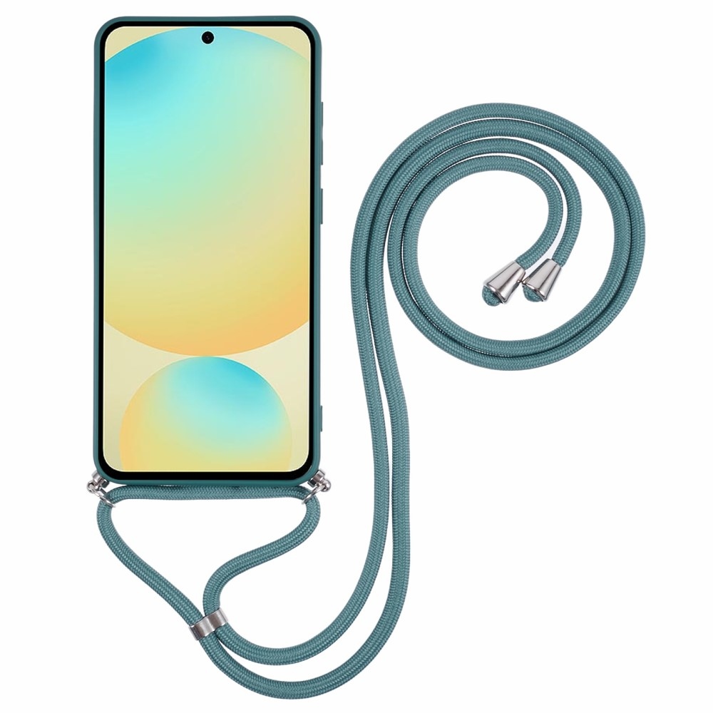 Lining gelový obal se šňůrkou na Samsung Galaxy S25+ - tmavězelený