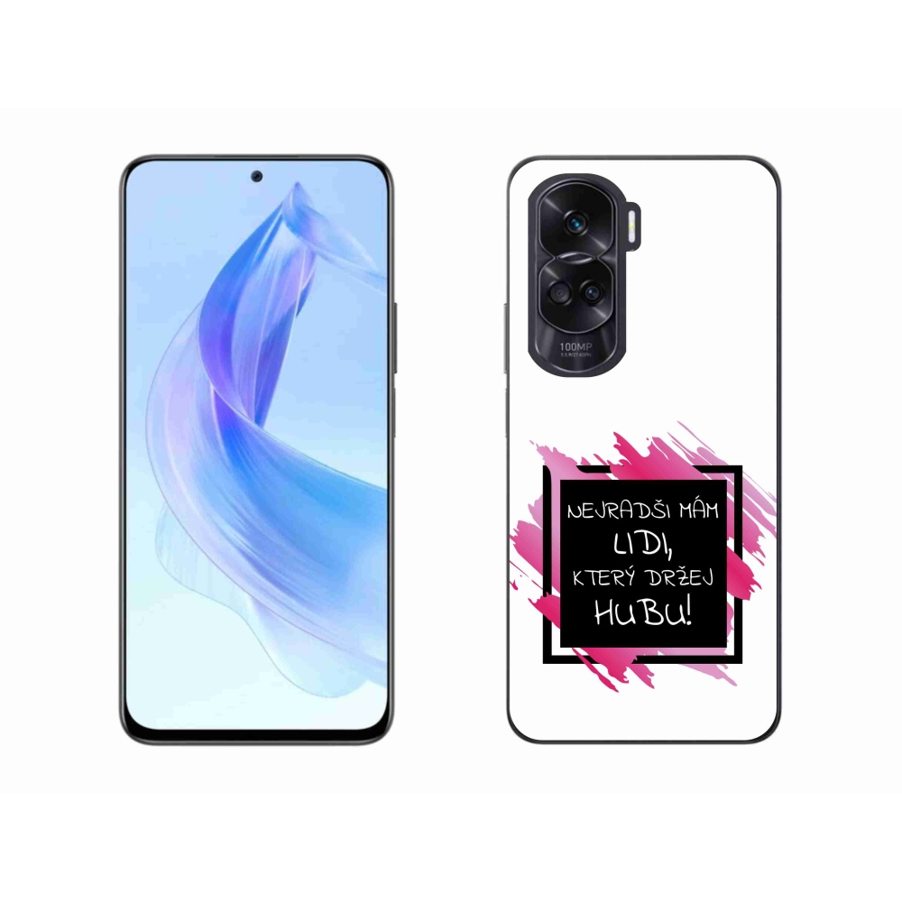 Gelový kryt mmCase na Honor 90 Lite - vtipný text 7 černobílé pozadí
