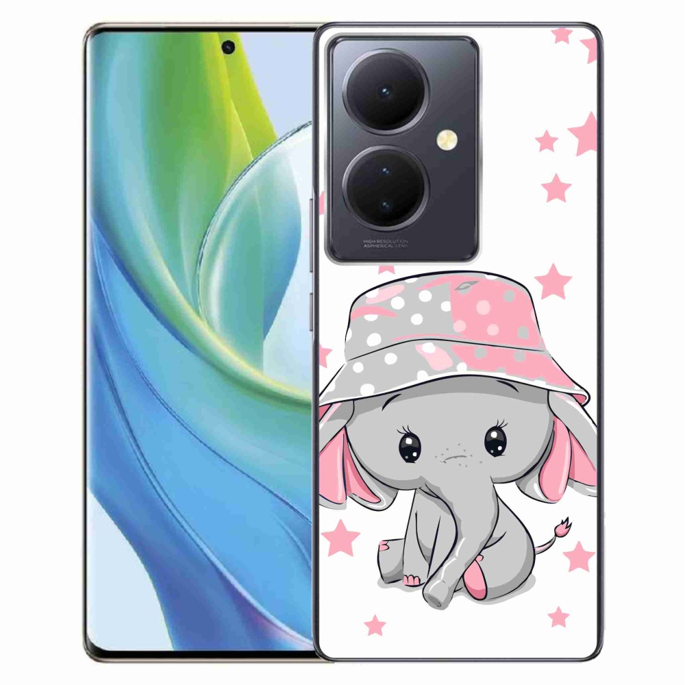Gelový kryt mmCase na Vivo V29 Lite 5G - růžový slon