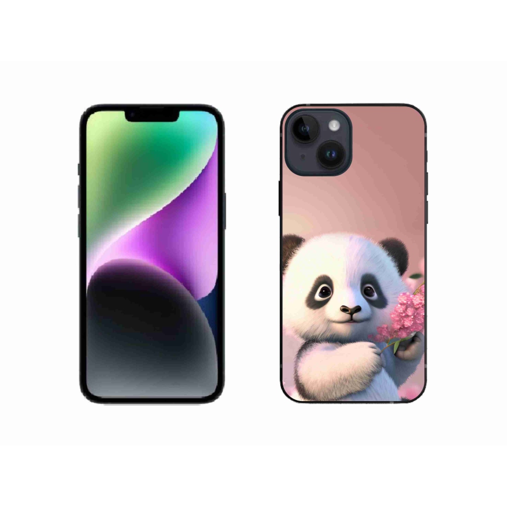 Gelový kryt mmCase na iPhone 14 - roztomilá panda