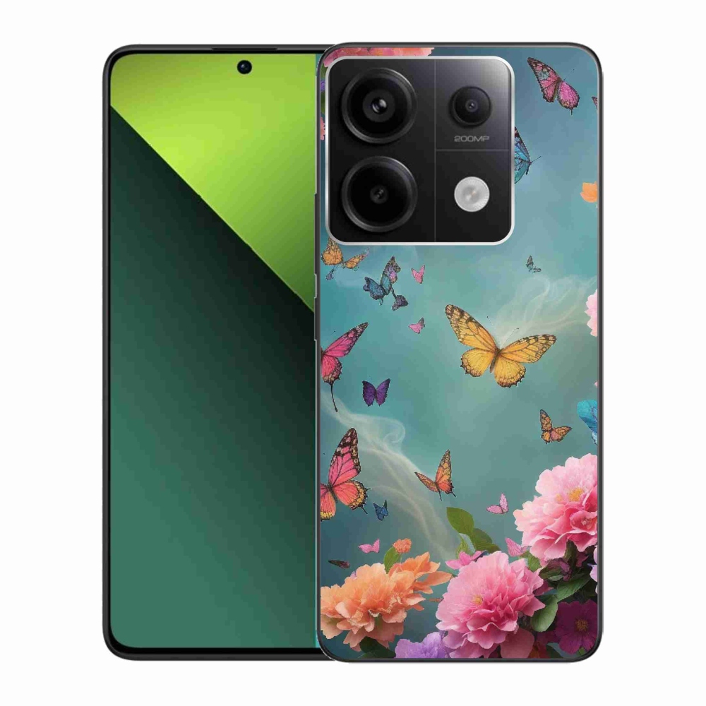 Gelový kryt mmCase na Xiaomi Redmi Note 13 Pro 5G/Poco X6 5G - barevné květy a motýli
