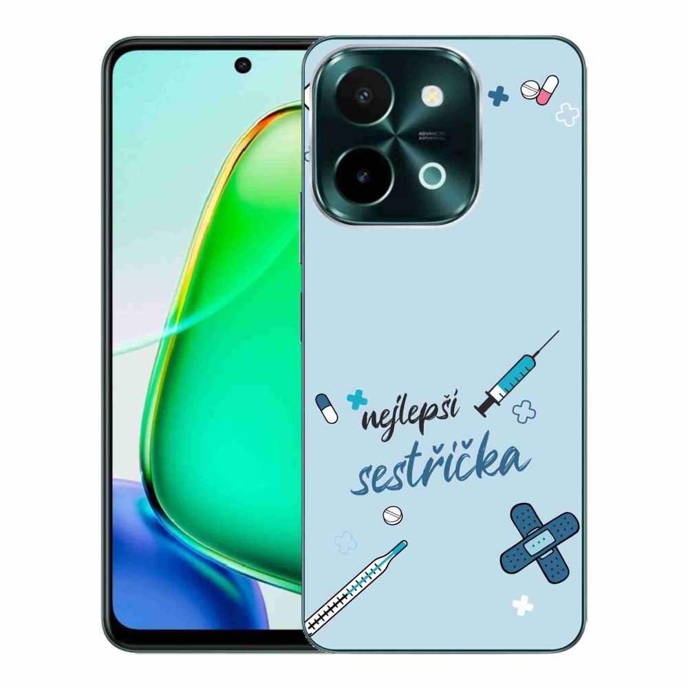 Gelový kryt mmCase na Vivo Y28 - nejlepší sestřička modré pozadí