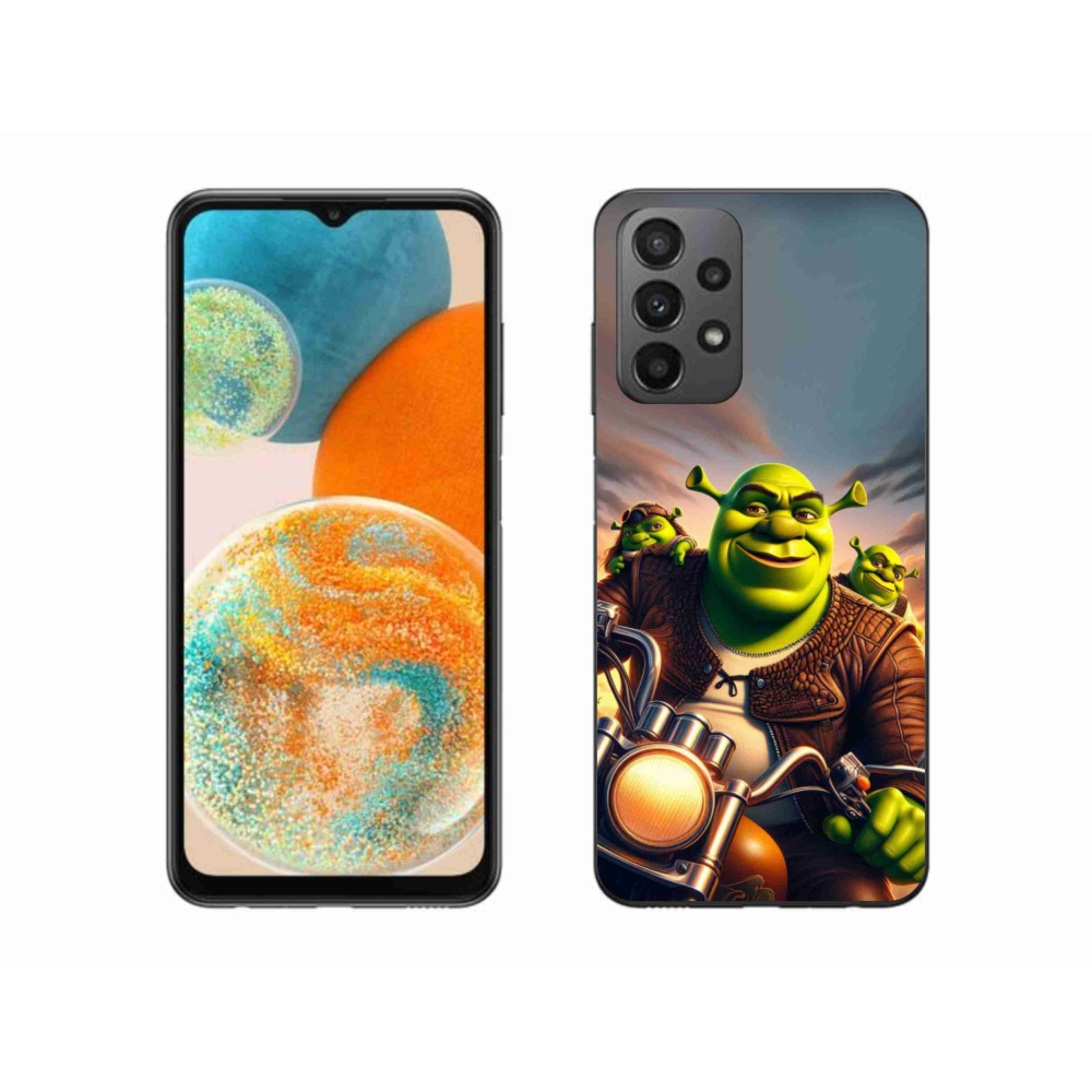 Gelový kryt mmCase na Samsung Galaxy A23 4G/5G - shrek na motorce
