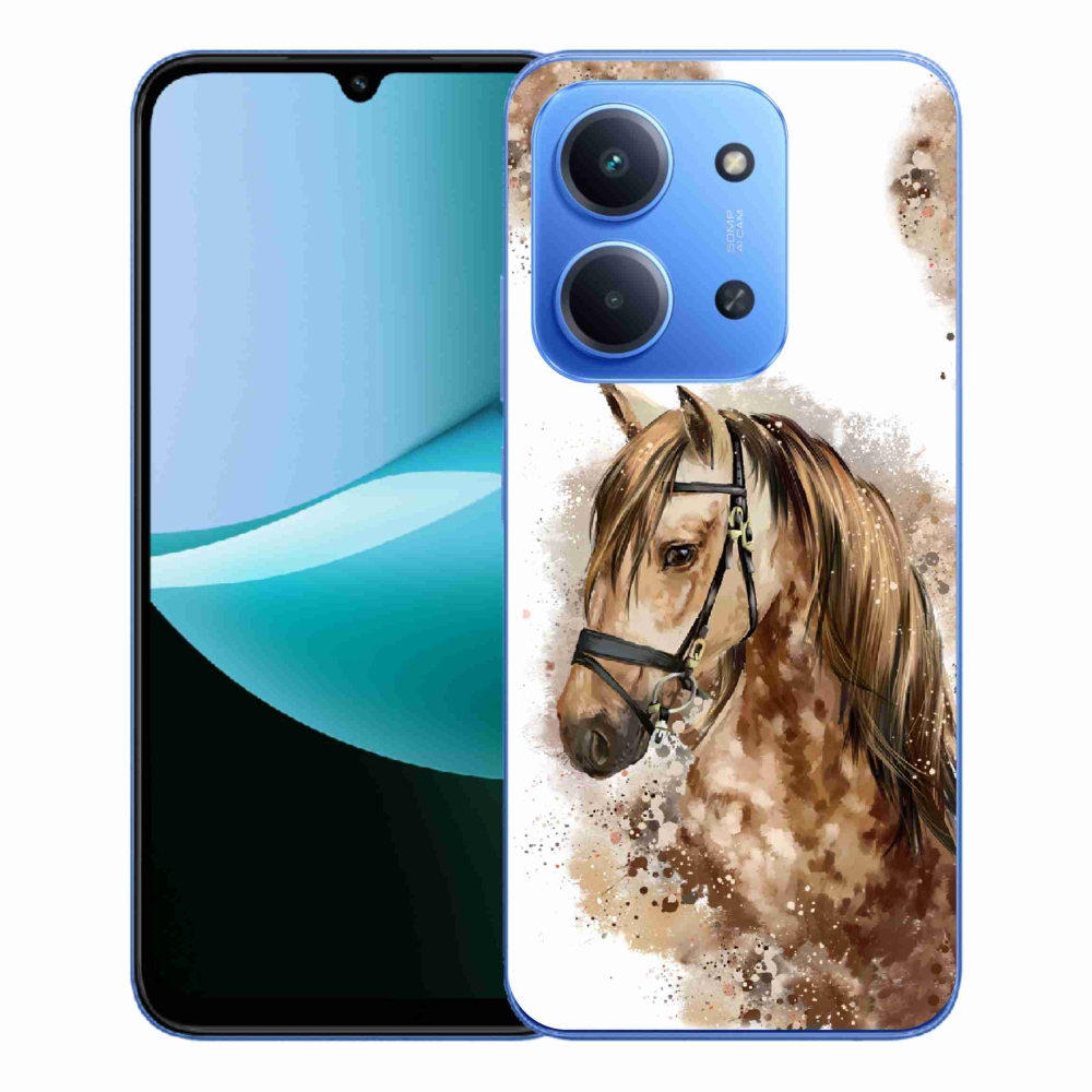 Gelový kryt mmCase na Xiaomi Redmi 15C 4G/5G (173mm) - hnědý kreslený kůň
