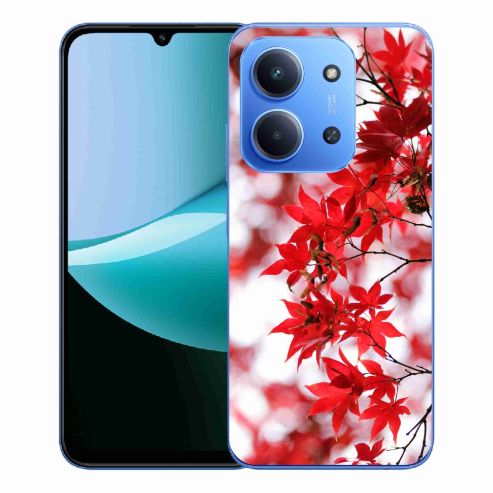 Gelový kryt mmCase na Xiaomi Redmi 15C 4G/5G (173mm) - červené listy
