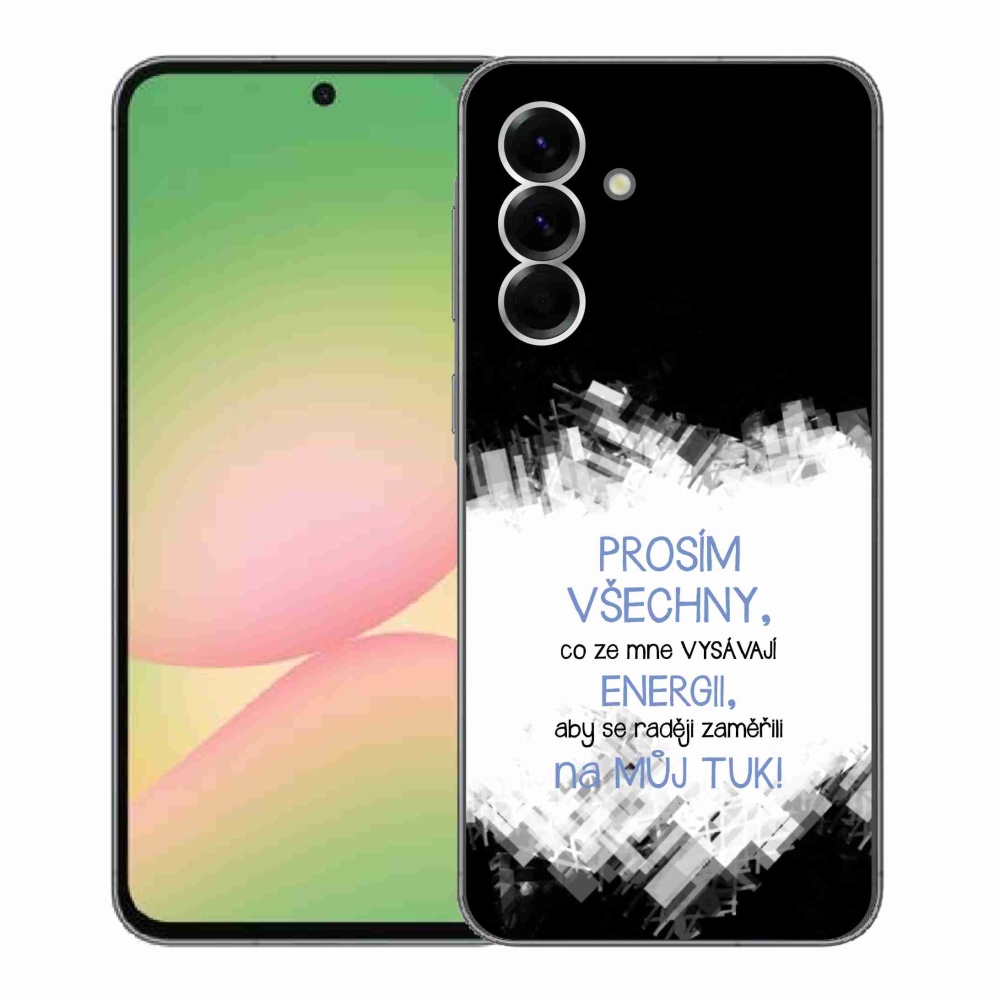 Gelový kryt mmCase na Samsung Galaxy A56 5G - vtipný text 1 modrý