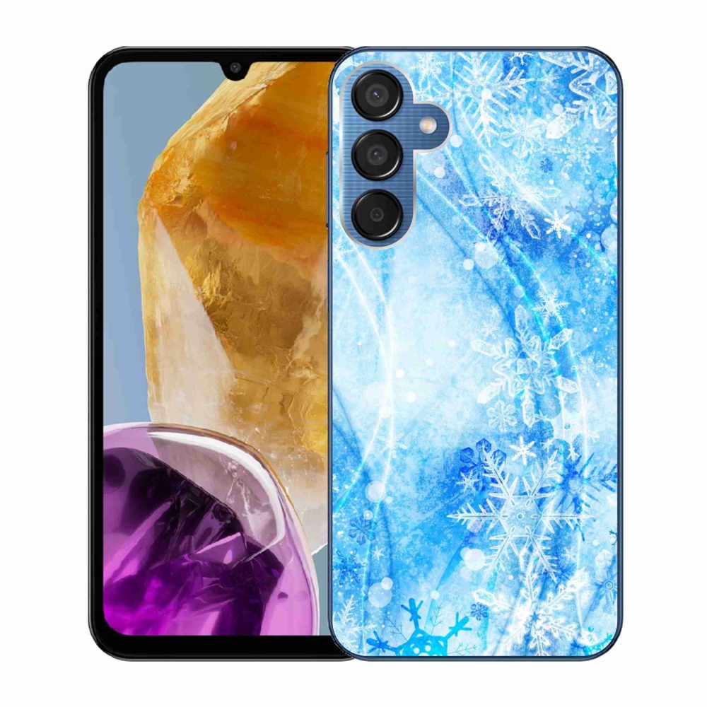 Gelový kryt mmCase na Samsung Galaxy M15 5G - sněhové vločky