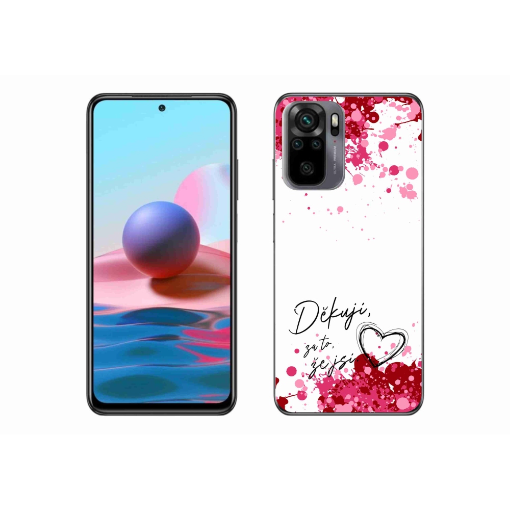 Gelový kryt mmCase na Xiaomi Redmi Note 10 4G - zamilovaný text 2 bílé pozadí