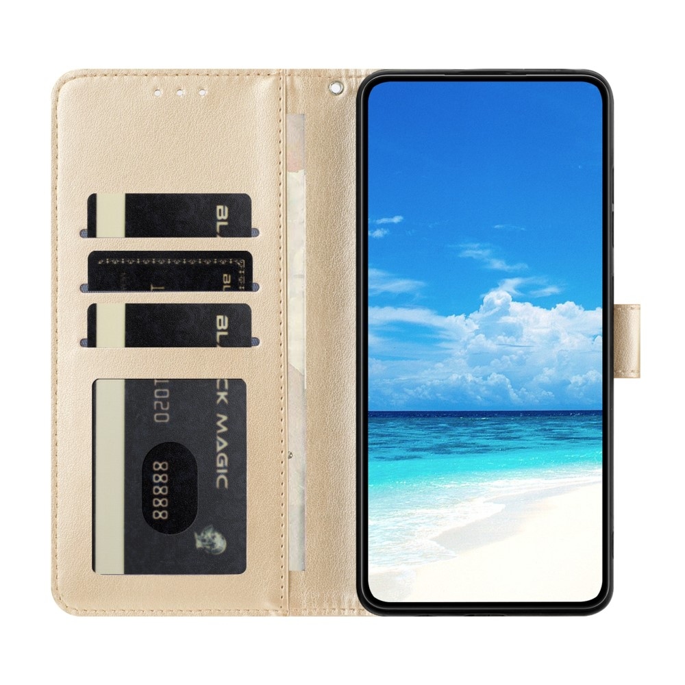 Floral Butterfly knížkové pouzdro na Xiaomi Redmi A5 (171.7x77.8x8.3mm) - zlaté