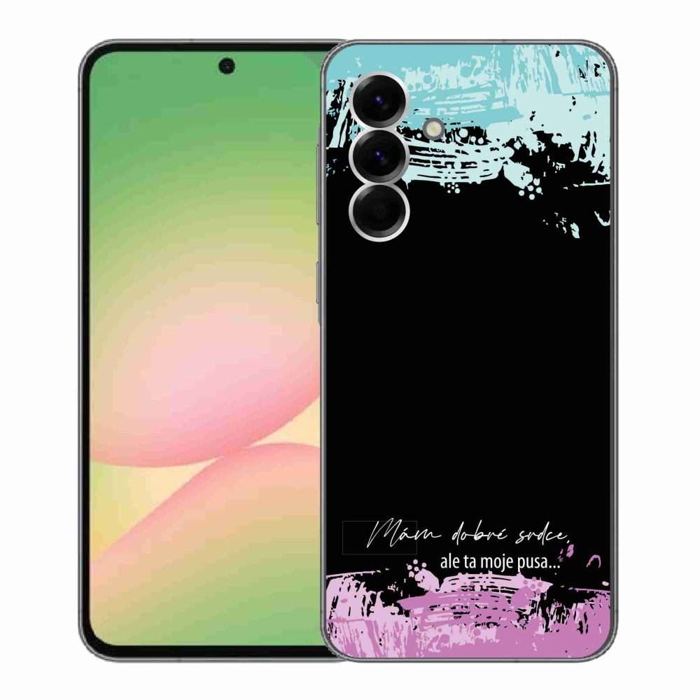 Gelový kryt mmCase na Samsung Galaxy A56 5G - vtipný text 3 černé pozadí