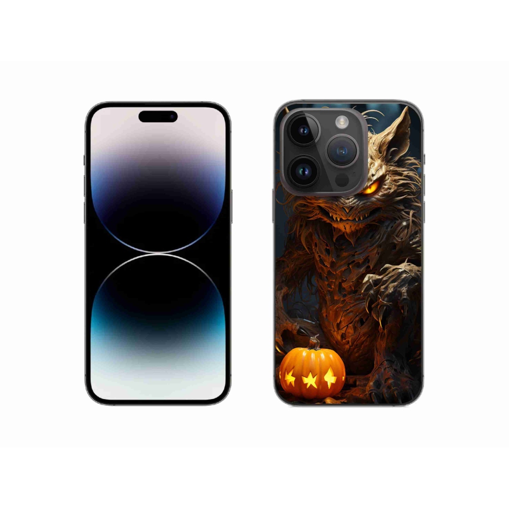Gelový kryt mmCase na iPhone 14 Pro - halloweenská příšera