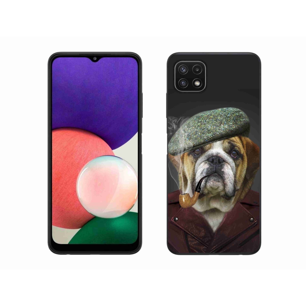 Gelový kryt mmCase na Samsung Galaxy A22 5G - pes s fajfkou
