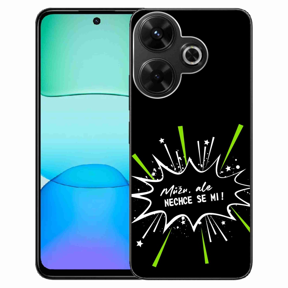 Gelový kryt mmCase na Xiaomi Redmi 13 4G/Poco M6 4G  - vtipný text 11 černé pozadí