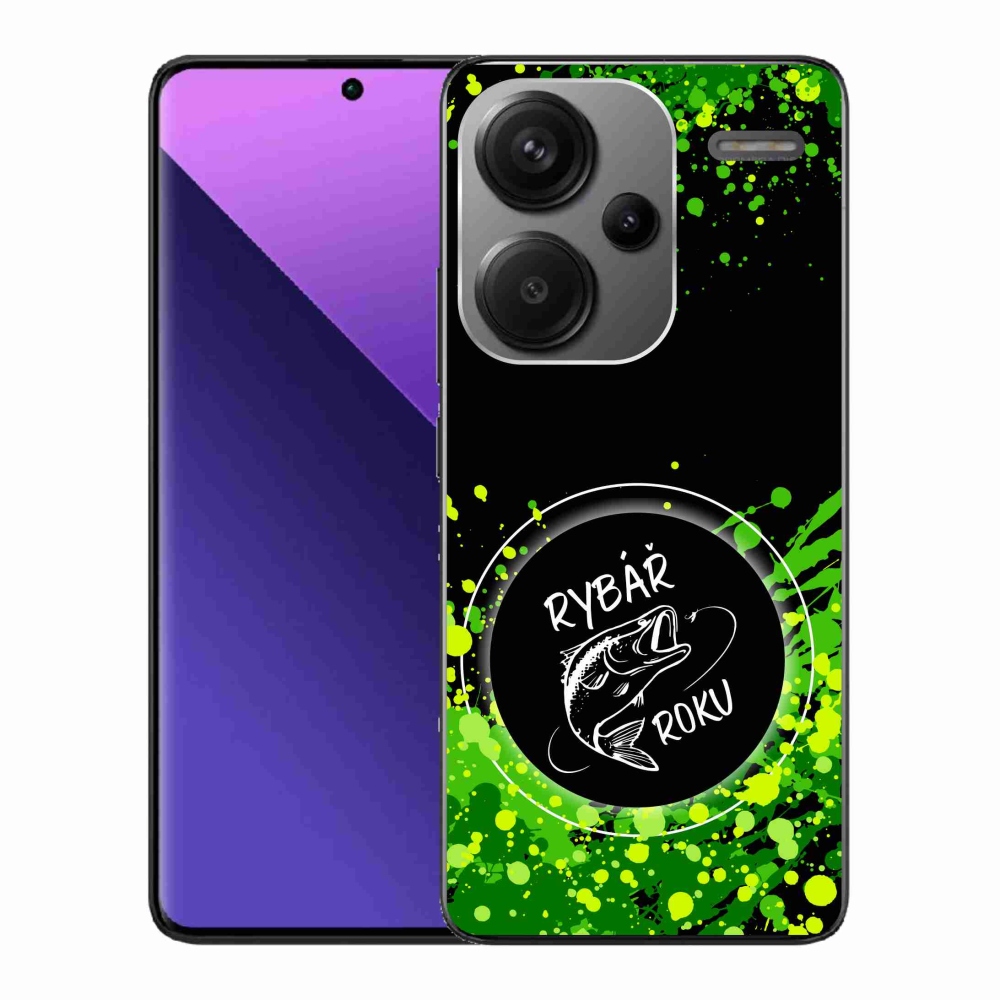 Gelový kryt mmCase na Xiaomi Redmi Note 13 Pro+ 5G - rybář roku černé pozadí