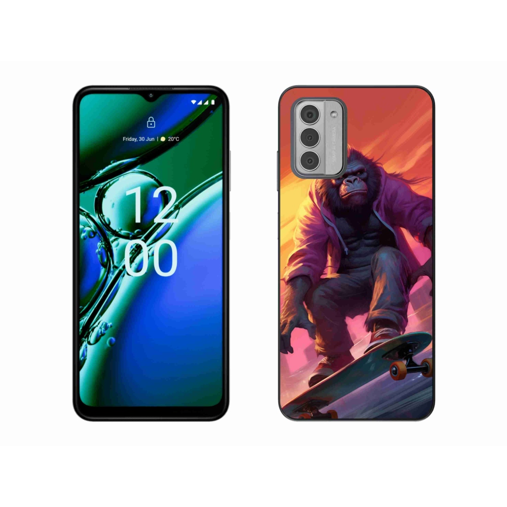 Gelový kryt mmCase na Nokia G42 - gorila na skateboardu